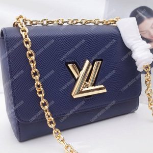 LV Twist MM Epi Leather Indigo Gold-Colored Lock - Image 3