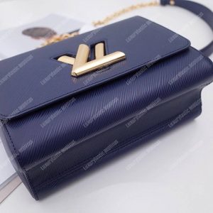 LV Twist MM Epi Leather Indigo Gold-Colored Lock - Image 6