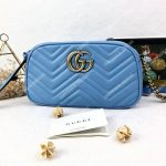 Gucci GG Marmont Small Matelassé Shoulder Bag Light Blue