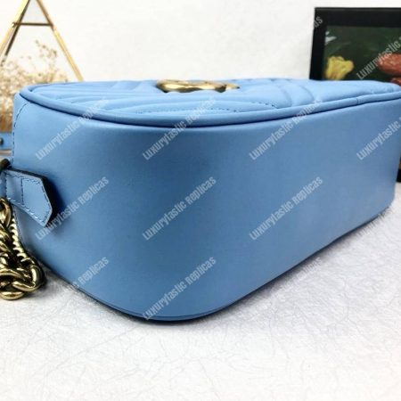 Gucci GG Marmont Small Matelassé Shoulder Bag Light Blue - Image 5