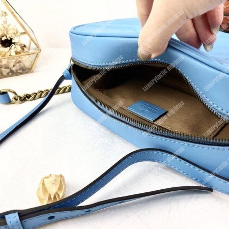 Gucci GG Marmont Small Matelassé Shoulder Bag Light Blue - Image 4