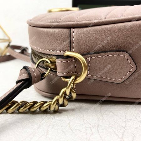 Gucci GG Marmont Small Matelassé Shoulder Bag Dusty Pink - Image 5