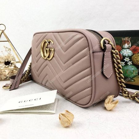 Gucci GG Marmont Small Matelassé Shoulder Bag Dusty Pink - Image 3