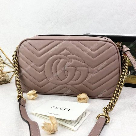 Gucci GG Marmont Small Matelassé Shoulder Bag Dusty Pink - Image 4