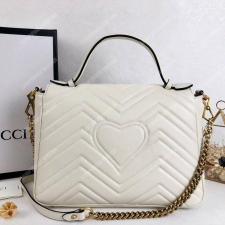 Gucci GG Marmont Small Top Handle Bag White - Image 3