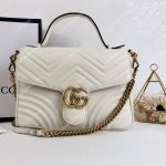 Gucci GG Marmont Small Top Handle Bag White