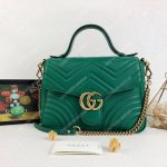 Gucci GG Marmont Small Top Handle Bag Emerald Matelassé
