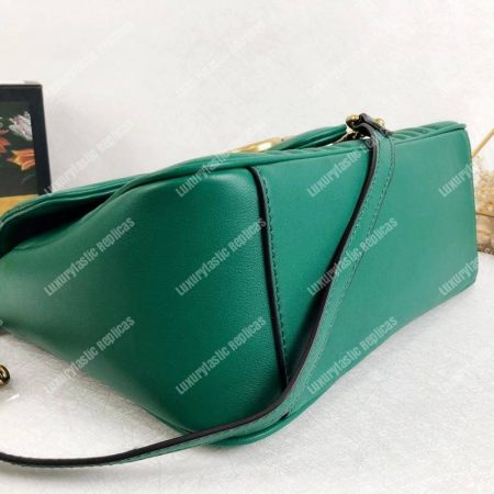 Gucci GG Marmont Small Top Handle Bag Emerald Matelassé - Image 5