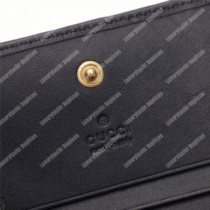 Gucci GG Brown GucciGhost Print Matelassé Card Case Wallet Black - Image 5