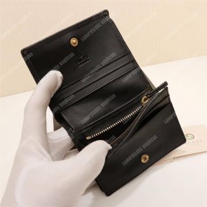 Gucci GG Blue GucciGhost Print Matelassé Card Case Wallet Black - Image 3