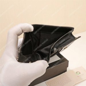 Gucci GG Blue GucciGhost Print Matelassé Card Case Wallet Black - Image 4