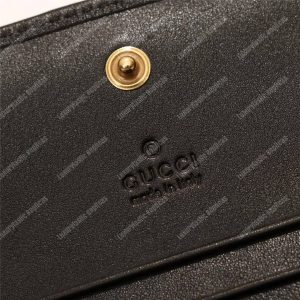 Gucci GG Blue GucciGhost Print Matelassé Card Case Wallet Black - Image 6