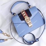 Gucci Sylvie Leather Mini Bag Light Blue