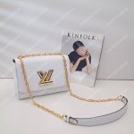 LV Twist MM Epi Leather White Gold-Colored Lock