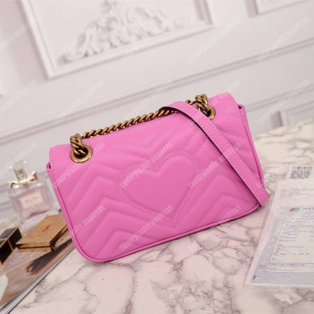 Gucci GG Marmont Matelassé Mini Bag Candy Pink - Image 3