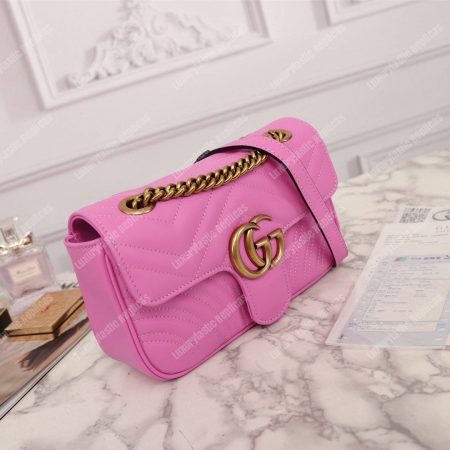 Gucci GG Marmont Matelassé Mini Bag Candy Pink - Image 4