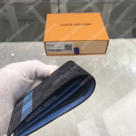 LV Slender Wallet Damier Graphite Blue Stripe - Image 5