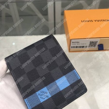 LV Slender Wallet Damier Graphite Blue Stripe - Image 3