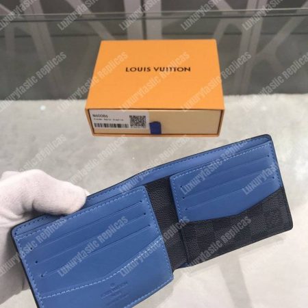 LV Slender Wallet Damier Graphite Blue Stripe - Image 7
