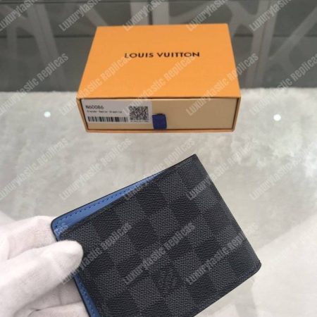 LV Slender Wallet Damier Graphite Blue Stripe - Image 4