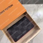 LV Pocket Organizer Damier Graphite Canvas Scarlet