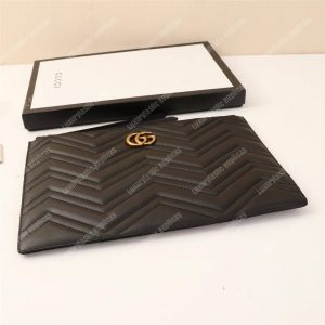 Gucci GG Marmont Matelassé Leather Pouch Black - Image 4