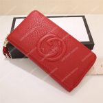 Gucci Soho Zip Around Wallet Red