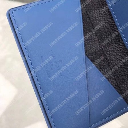 LV Pocket Organizer Damier Graphite Canvas Blue - Image 8
