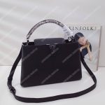 LV Capucines PM Noir Python Leather Trim