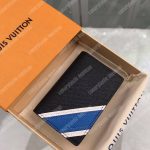 LV Pocket Organizer De Posh Blue White Stripe Taiga