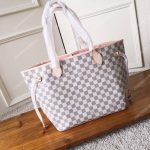 LV Neverfull MM Damier Azur Rose Ballerine