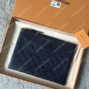 LV Daily Pouch Monogram Empreinte Bleu Infini - Image 5