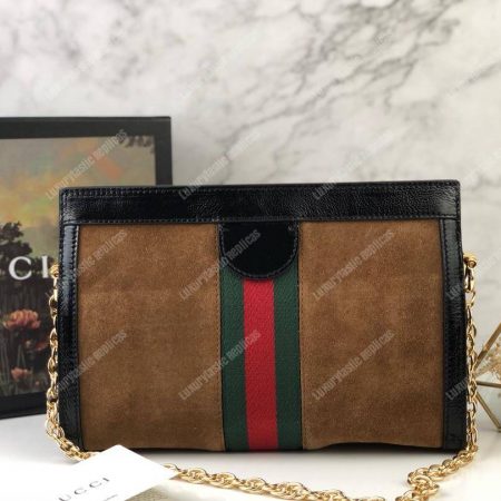 Gucci Ophidia Suede Small Shoulder Bag Brown - Image 7