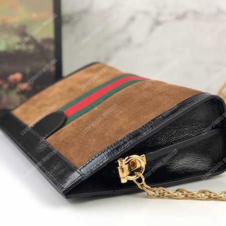 Gucci Ophidia Suede Small Shoulder Bag Brown - Image 6