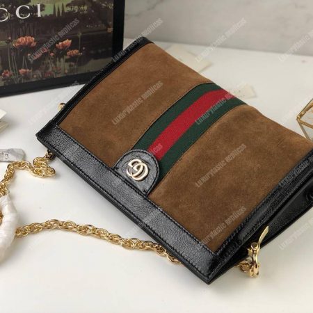 Gucci Ophidia Suede Small Shoulder Bag Brown - Image 3