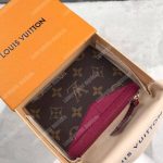 LV Zipped Card Holder Monogram Fuchsia Pink