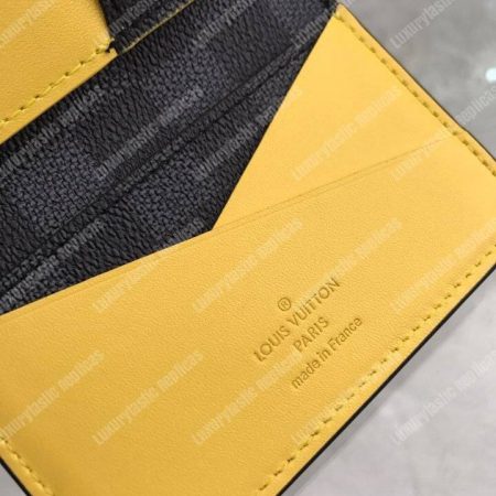 LV Pocket Organizer Damier Graphite Yellow Stripe - Image 9