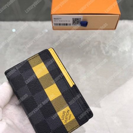 LV Pocket Organizer Damier Graphite Yellow Stripe - Image 4
