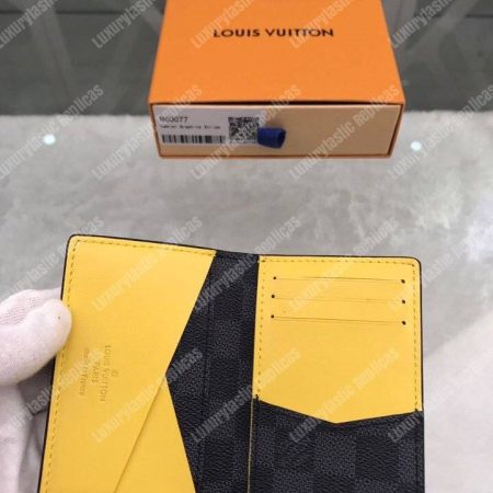 LV Pocket Organizer Damier Graphite Yellow Stripe - Image 7