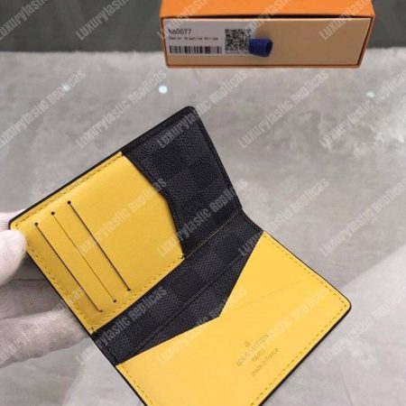 LV Pocket Organizer Damier Graphite Yellow Stripe - Image 8