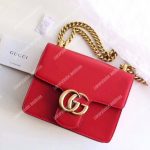 Gucci GG Small Marmont Leather Shoulder Bag Red