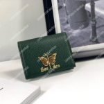Gucci Garden Leather Wallet Green with Butterfly