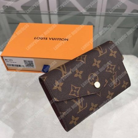 LV Sarah Compact Wallet Monogram Canvas Brown - Image 4