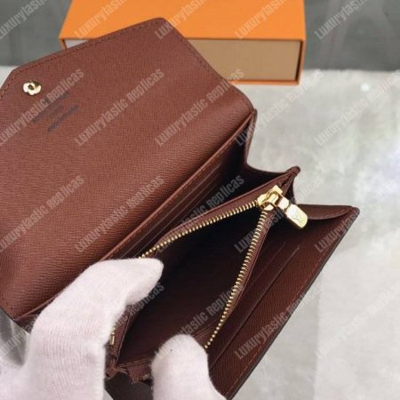 LV Sarah Compact Wallet Monogram Canvas Brown - Image 7