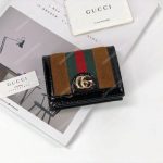Gucci Ophidia Suede Card Case Wallet Brown