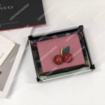 Gucci Signature Card Case Wallet With Cherries Pink