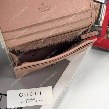 Gucci Leather Zip Wallet With Bow White - Image 6