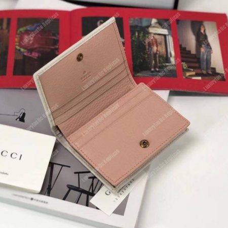 Gucci Leather Zip Wallet With Bow White - Image 3