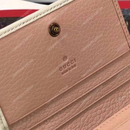 Gucci Leather Zip Wallet With Bow White - Image 5