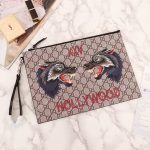 Gucci Bestiary Pouch with Hollywood Wolf
